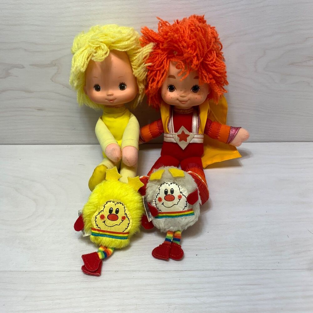 Lot of 4 Vintage Rainbow Brite Dolls & mini Plush 1983 Hallmark‎ Mattel